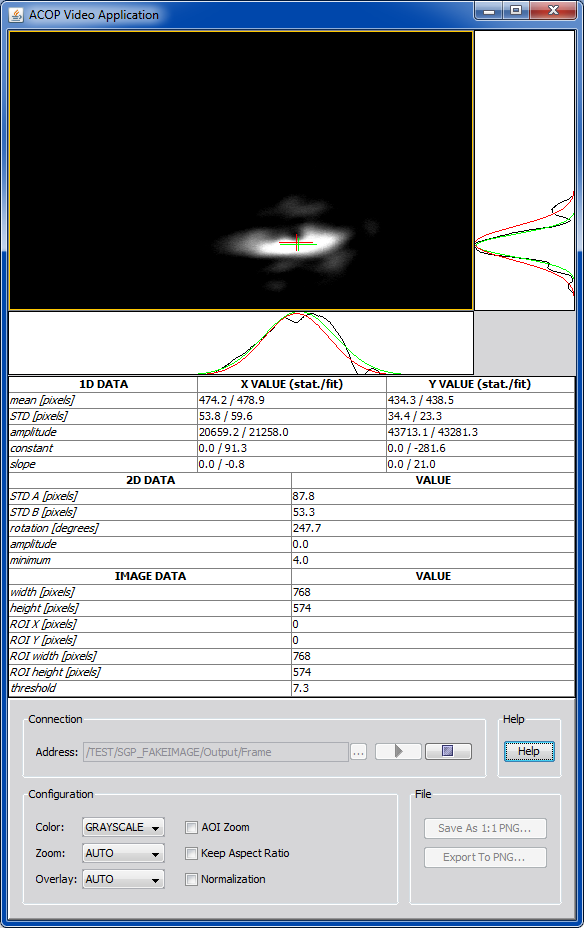 AcopVideoApplication Analysis Parameters 