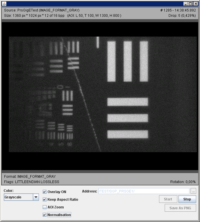 Normalised image of the slit grid.